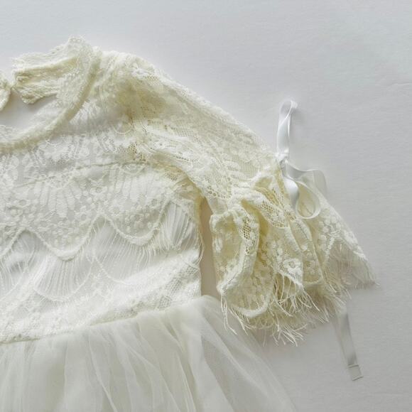 Trish Scully Bella Rafaela Girls Cream Lace Dress Size 6 Holiday Party Pageant - Picture 3 of 6